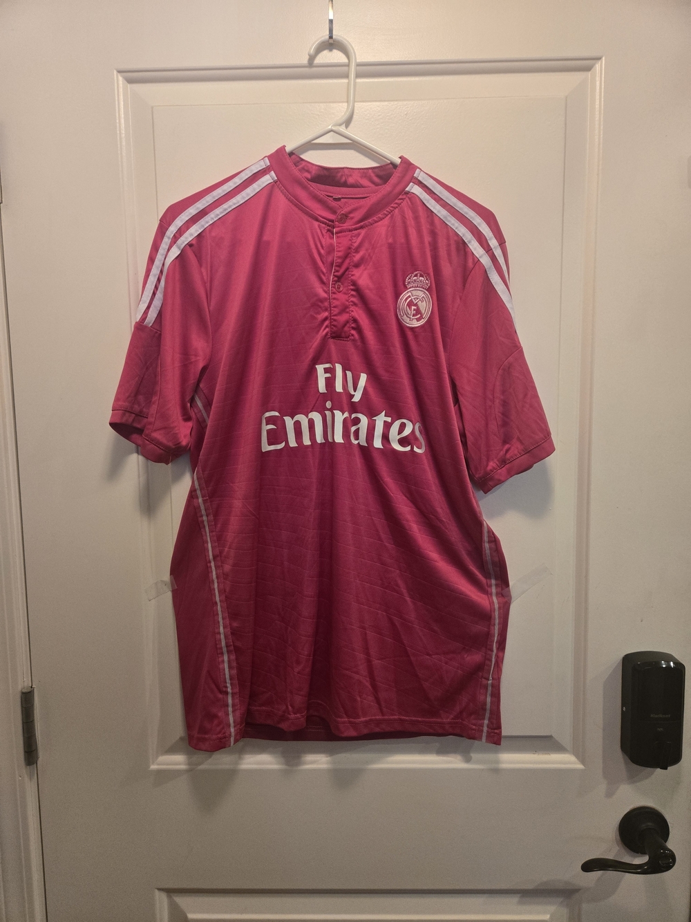Real Madrid Pink 'Fly Emirates' Soccer Jersey